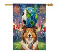 Bandiere per la casa del cane da pastore delle Shetland 2026, 71 x 101 cm, per esterni, per festeggiare il giorno della partita, bandiere verticali standard in lino, decorazione per esterni stampata