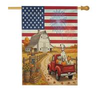 Bandiere per la casa del cane dalmata autunnale, 71 x 101 cm, per esterni, bandiere verticali standard in lino per fattoria autunnale, decorazione per esterni stampata