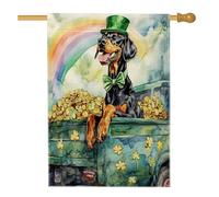 Bandiere per la casa del cane doberman, 71 x 101 cm, double face, per esterni, camion della fattoria, cuccioli, bandiere verticali standard per la casa, decorazione arcobaleno per cortile anteriore