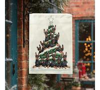 Bandiere per la casa del cane Doberman, 71 x 101 cm, double face, per esterni, fiocchi di neve di Natale, fiocchi di neve e cuccioli, bandiere verticali standard per la casa, divertente decorazione