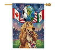 Bandiere per la casa del cane levriero afgano del 2026, 71 x 101 cm, per esterni, per festeggiare il giorno della partita, bandiere verticali standard in lino, decorazione per esterni stampata sul