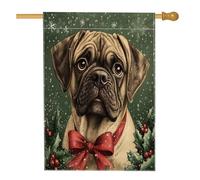 Bandiere per la casa del cane mastino di Natale, 71 x 101 cm, double face, per esterni, per l'inverno, Natale, cuccioli, bandiere verticali standard per la casa, felice anno nuovo, decorazione per