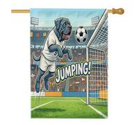 Bandiere per la casa del cane mastino neopoletano del 2026, 71 x 101 cm, double face, per esterni, con testa che salta il cucciolo, in tela verticale, bandiera per la casa, bandiera sportiva con