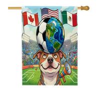 Bandiere per la casa del cane Pitbull 2026, 71 x 101 cm, per esterni, per festeggiare il giorno della partita, bandiere verticali standard in lino, decorazione per esterni stampata sul cortile