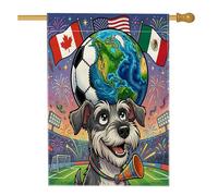 Bandiere per la casa del cane Schnauzer 2026, 71 x 101 cm, per esterni, per festeggiare il giorno della partita, bandiere verticali standard in lino, decorazione per esterni stampata sul cortile