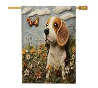 Bandiere per la casa del cane Spring Beagle, 71,1 x 101,6 cm, su entrambi i lati, per decorazioni, fiori floreali per cortile, bandiere per la casa, bandiere per animali domestici in iuta per esterni