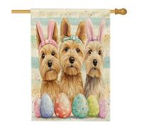 Bandiere per la casa del cane Spring Easter Lakeland Terrier, 71 x 101 cm, double face, per esterni, simpatiche uova divertenti, bandiera verticale standard per la casa, bandiera per la casa, per