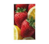 Bandiere per la casa del cortile con fragole e fette di limone, striscione di auguri stagionale con occhielli per interni ed esterni, decorazioni per la casa