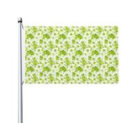 Bandiere per la casa del cortile con schizzi di vernice ad acquerello verde lime, striscione di auguri con occhielli per interni ed esterni, decorazioni per la casa