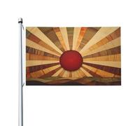 Bandiere per la casa del cortile del sole che sorge sopra l'orizzonte, 3 x 1,5 m, striscione di auguri con occhielli per interni ed esterni, decorazioni per la casa per feste