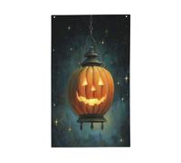 Bandiere per la casa del cortile della lanterna di zucca di Halloween, striscione di auguri con occhielli per interni ed esterni, decorazioni per la casa