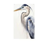 Bandiere per la casa del cortile dell'airone blu ad acquerello, striscione di auguri stagionale con occhielli per interni ed esterni, decorazioni per la casa per feste