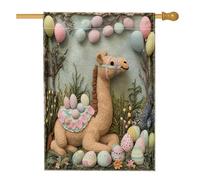 Bandiere per la casa della fauna selvatica con cammello pasquale primaverile, 71 x 101 cm, per esterni, in feltro di lana, bandiere verticali standard in lino, decorazione per esterni stampata sul