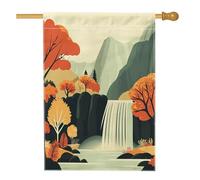 Bandiere per la casa della natura della montagna autunnale, 71 x 101 cm, double face, per esterni, cascata autunnale, bandiera verticale standard per la casa, estetica retrò divertente per cortile