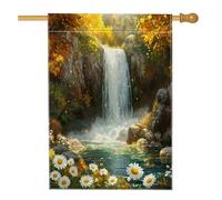 Bandiere per la casa della natura della montagna autunnale, 71 x 101 cm, per esterni, cascata autunnale, paesaggio, bandierine verticali standard per la casa, paesaggio, cortile, cortile, stampa