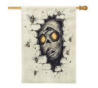 Bandiere per la casa delle api spaventose della mummia 71,1 x 101,6 cm, double face, spettrale horror gotico, cortile, cortile, verticale, bandiere per la casa, novità bandiere di iuta decorazione