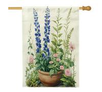 Bandiere per la casa delle erbe aromatiche ad acquerello primaverile, 71 x 101 cm, double face, per esterni, natura, pianta, fiore, botanico, verticale, bandiera per la casa, divertente erba anteriore