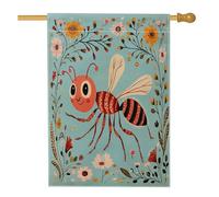 Bandiere per la casa delle formiche del fuoco primaverile, 71 x 101 cm, doppio lato, simpatici fiori floreali standard bandiere per la casa, bandiere per insetti da cortile decorazioni per esterni