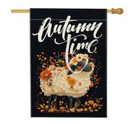 Bandiere per la casa delle pecore autunnali nere 71 x 101 cm per esterni, bandiere estetiche autunnali standard verticali in lino per la casa, bandiere vintage retrò con stampa cortile cortile