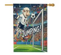 Bandiere per la casa delle pecore della stagione 2026, 71 x 101 cm, double face, per esterni, con animali che saltano intestazione, bandiera verticale in tela per la casa, bandiera sportiva con stampa