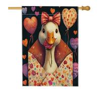 Bandiere per la casa dell'oca di San Valentino, 71 x 101 cm, su entrambi i lati, per esterni, lettera d'amore, amanti degli animali, bandiere verticali standard per la casa, decorazione per la casa