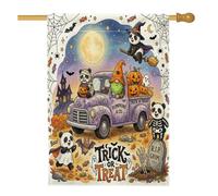 Bandiere per la casa di Halloween con gnomo e panda da 71 x 101 cm su entrambi i lati per esterni, divertenti bandiere verticali standard per la casa, decorazione spaventosa per cortile anteriore e