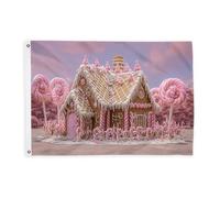 Bandiere per la casa di pan di zenzero per esterni, fantasiosi lecca-lecca lecca, bastoncini di zucchero, bandiere decorative natalizie per esterni, con occhielli, per portico anteriore, giardino