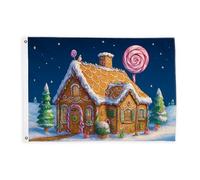 Bandiere per la casa di pan di zenzero per esterni, fantasiosi lecca-lecca lecca di Natale con bastoncino di zucchero marrone decorativo per esterni con occhiello decorazione per giardino, ingresso