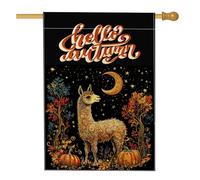 Bandiere per la casa in alpaca nera autunnale 71 x 101 cm su entrambi i lati per esterni, bandiera estetica autunnale magica standard verticale su tela per la casa, fantasia divertente cortile cortile