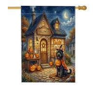 Bandiere per la casa in iuta da giardino portoghese per cani d'acqua portoghese, 28 x 40 cm, double face, per esterni, feste graziose zucche per la casa, bandiera autunnale per portico