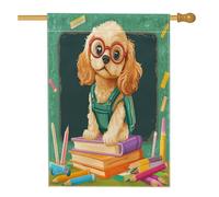 Bandiere per la casa, motivo: cocker spaniel, 71 x 101 cm, double-face, per esterni, per rientro a scuola, cuccioli, bandiera verticale standard per la casa, bandiera divertente per la casa, per