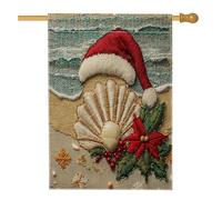 Bandiere per la casa nautilus di Natale da spiaggia, 71 x 101 cm, per esterni, spiaggia, lavoro a maglia costiera, bandiere verticali standard per la casa, vacanze, vita marina anteriore cortile
