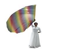 Bandiere per la danza di lode 2 pezzi bandiere di culto semicerchio lode danza ala bandiera con asta scalabile tie-dye colorato chiesa liturgico banner Props 140X140cm Per il palcoscenico