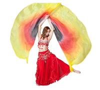 Bandiere per la danza di lode Accessori da palcoscenico Veli di seta for danza del ventre a semicerchio, ali, bandiere lode, adorazione, velo, sciarpa con bastoncini (set 2) Per il palcoscenico