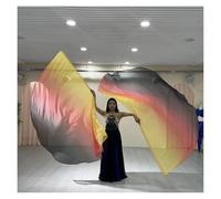 Bandiere per la danza di lode Un paio di accessori da ballo semicerchio adorazione ali d'angelo bandiere con aste grande streamer velo chiffon spettacolo danza del ventre Per il palcoscenico
