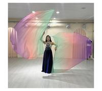 Bandiere per la danza di lode Un paio di accessori da ballo semicerchio adorazione ali d'angelo bandiere con aste grande streamer velo chiffon spettacolo danza del ventre Per il palcoscenico