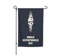 Bandiere per la giornata di sensibilizzazione sull'osteoporosi, bandiere da giardino, decorazione perfetta per il cortile, striscione da 12 x 18 pollici, decorazione per esterni bifacciale, arazzo per