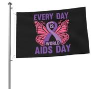 Bandiere per la Giornata mondiale contro l'AIDS, da esterno, 2x3 piedi, resistenti, bifacciali, per decorazioni da giardino, per casa, cortile, festival, bandiera di benvenuto