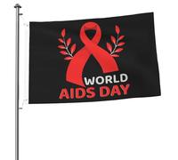 Bandiere per la Giornata mondiale contro l'AIDS, da esterno, 2x3 piedi, resistenti, bifacciali, per decorazioni da giardino, per casa, cortile, festival, bandiera di benvenuto