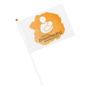 Bandiere per la Settimana Mondiale dell'Allattamento al Seno, piccole bandiere portatili con asta per la consapevolezza del latte materno, per la decorazione delle feste