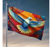 Bandiere per la stanza dei ragazzi, un uccello colorato con le ali spiegate. Bandiera universitaria bandiere per dormitorio per camera ragazzi divertenti (30 x 45 cm)