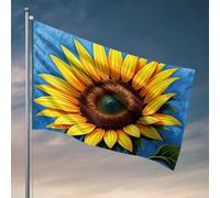 Bandiere per mobili da camera da letto, motivo: girasole nel cielo blu, 152 x 244 cm