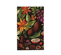 Bandiere per piante di cacao 0,9 x 1,5 m, con foglie, bandiera da giardino con fiori su entrambi i lati, per casa, cortile, esterno, interno, feste decorative