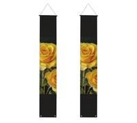 Bandiere per portico con rosa gialla Banner per porta appesa Buon compleanno Portico Segno Banner per feste Foto Sfondo Porta d'ingresso Segni per benvenuto Festa di festa Decorazione interna esterna