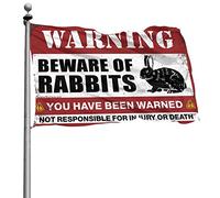 Bandiere per ragazzi con attenzione ai conigli, bandiera retrò decorazione per stanza uomo bar (30 x 45 cm)