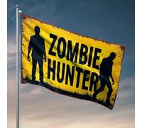 Bandiere per ragazzi Zombie Hunter: The Ultimate Guide Bandiera Caduta Segni Per Portico Anteriore Bandiere Per Man Caverna (152X244CM)