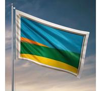 Bandiere per stanza adolescenti ragazzi paesaggio astratto con cielo blu e colline verdi. Bandiera uomo grotta bar cortile decorazione (30 x 45 cm)