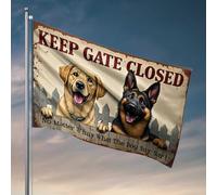 Bandiere per stanza per ragazzi Keep Gate Closed: A Dog'S Best Friend's Warning Sign Flag Decor for Man Cave Flag for Bedroom (120 x 180 cm)