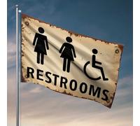 Bandiere per stanza ragazze adolescenti bagni per tutti: simboli di genere e accessibilità bandiera decore per camera portico segno (120 x 180 cm)