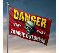 Bandiere per stanza ragazze adolescenti zombie outbreak: Pericolo, Stay Away bandiera decorazione divertente per bar bandiere per camera ragazze (30 x 45 cm)